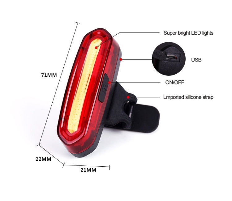 AQY-096 IPX4 Detachable USB Rechargeable Dual Color LED Bike Taillight