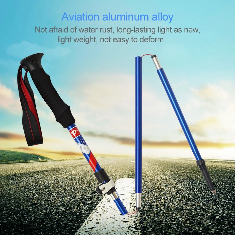 5 Node Portable Foldable Aluminium Alloy Alpenstocks Trekking Poles, Folding Length : 35CM