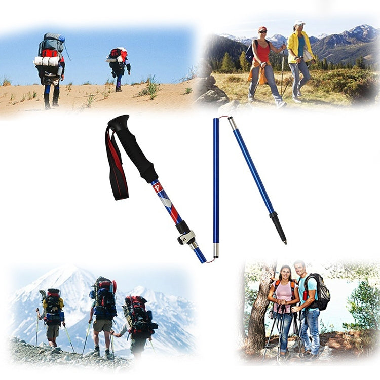 5 Node Portable Foldable Aluminium Alloy Alpenstocks Trekking Poles, Folding Length : 35CM