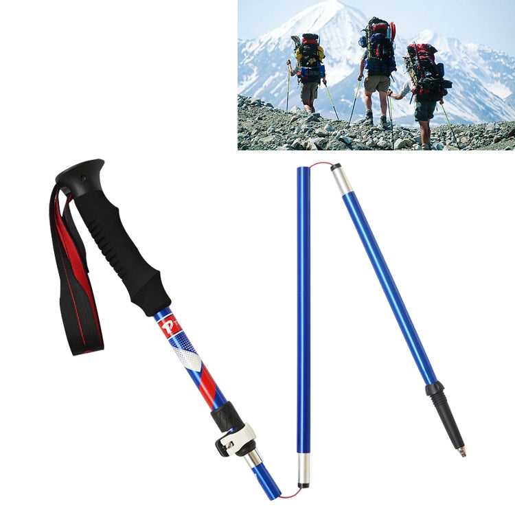 5 Node Portable Foldable Aluminium Alloy Alpenstocks Trekking Poles, Folding Length : 35CM