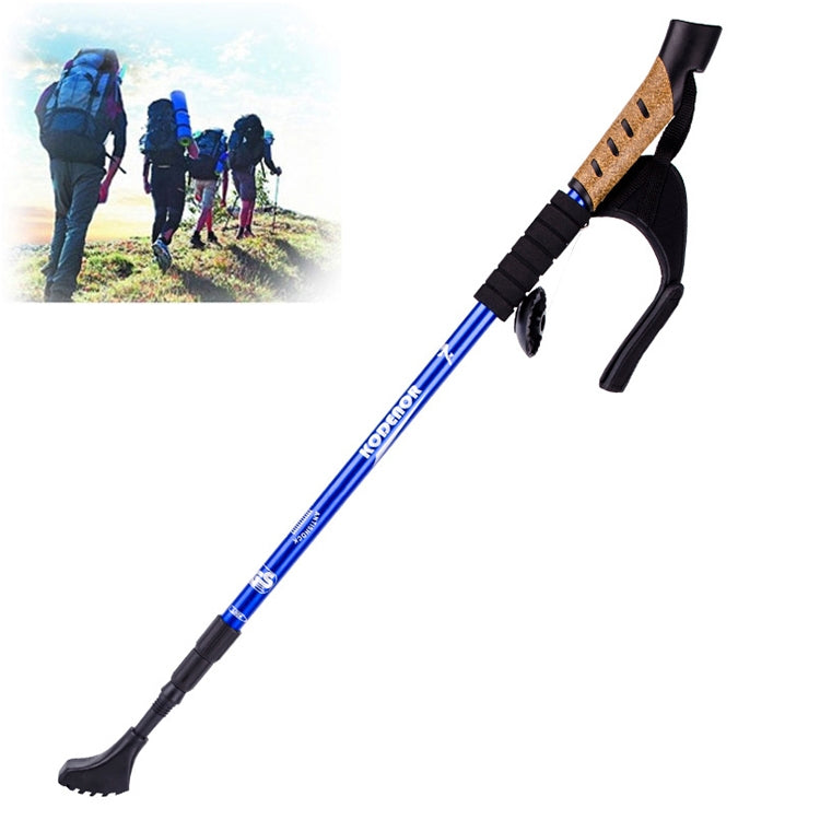 KODENOR Outdoor Mountaineering Portable Foldable Aluminium Alloy Straight Handle Alpenstocks Trekking Poles, Length : 66-135CM