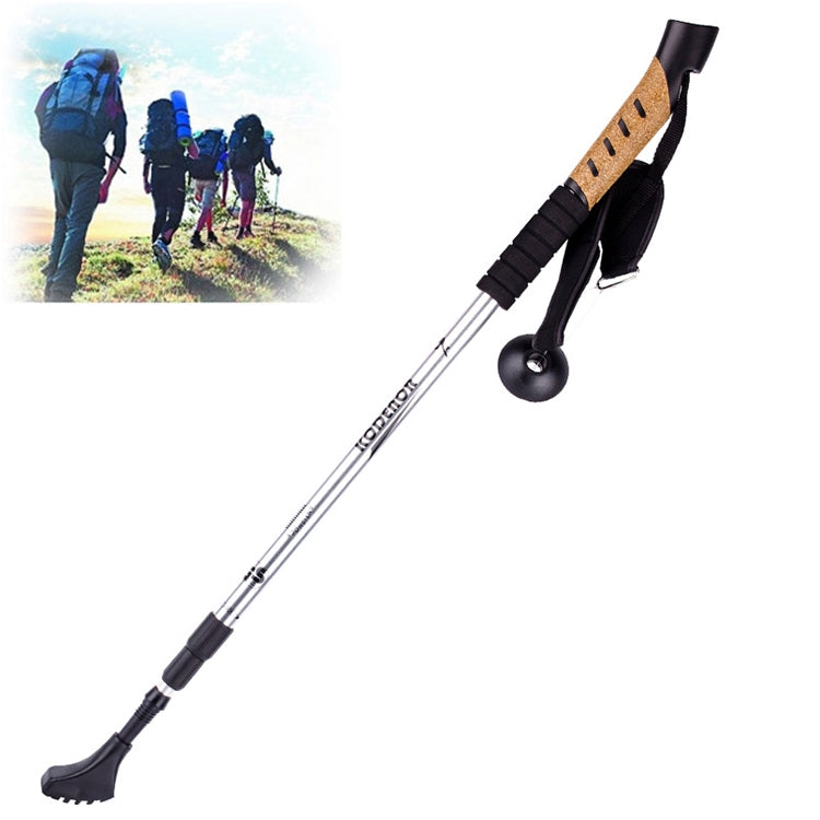 KODENOR Outdoor Mountaineering Portable Foldable Aluminium Alloy Straight Handle Alpenstocks Trekking Poles, Length : 66-135CM
