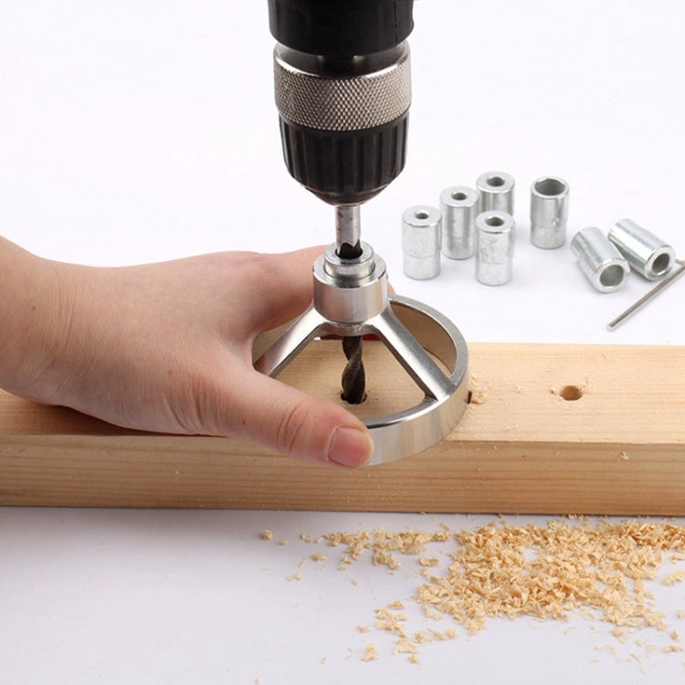 5 in 1 Drill Guide Vertical Pocket Hole Jig 5/6/7/8/9/10/12mm Drill Bit Hole Locator Stainless Steel Woodworking Jig Kit