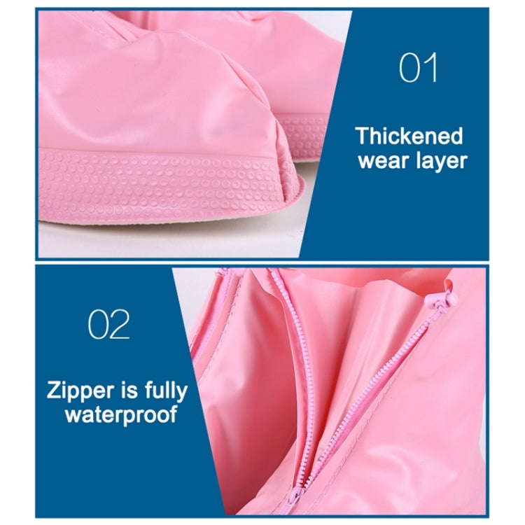 Fashion Children PVC Non-slip Waterproof Thick-soled Shoe Cover Size: M