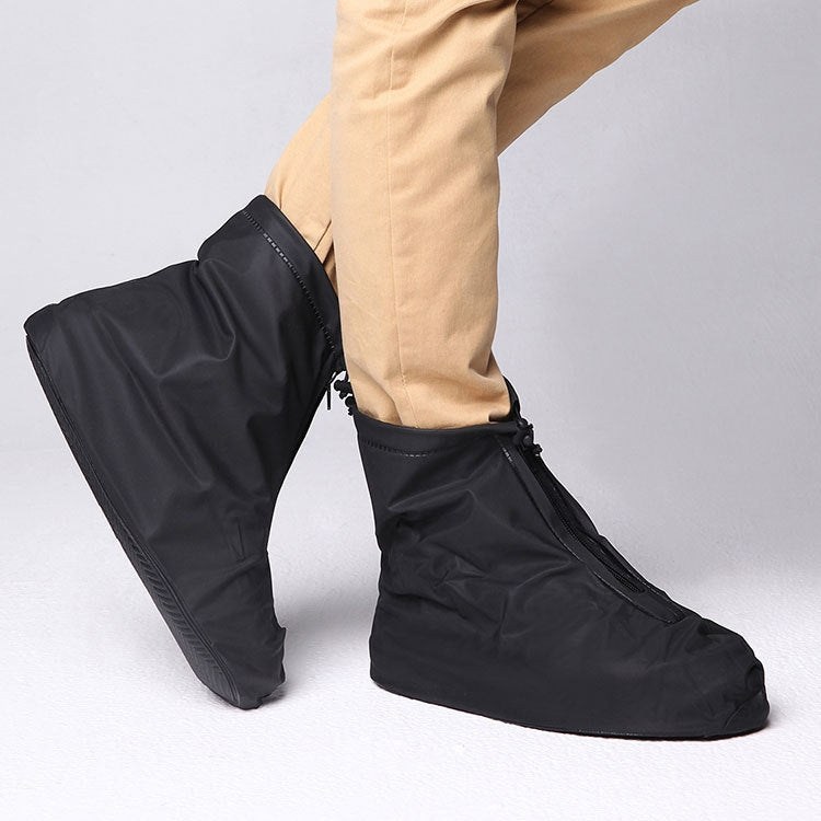 Fashion PVC Non-slip Waterproof Thick-soled Shoe Cover Size: M