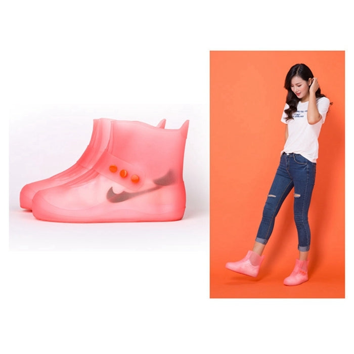 Fashion Integrated PVC Waterproof  Non-slip Shoe Cover with Thickened Soles Size: 36-37