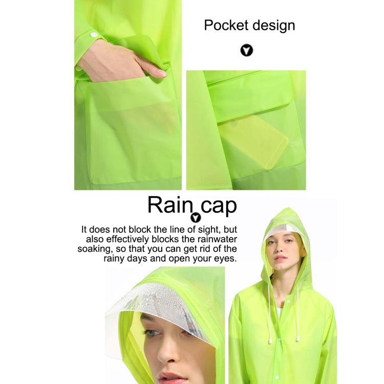 Fashion Adult Lightweight EVA Transparent Frosted Raincoat Big Hat With Pocket Size: L