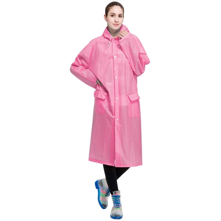 Fashion Adult Lightweight EVA Transparent Frosted Raincoat Big Hat With Pocket Size: XL
