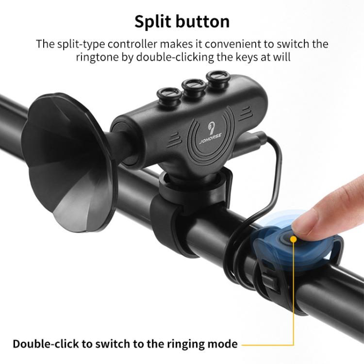 Electronic Cycling Bell Handlebar Horns Rechargeable Electric Bell Waterproof Adjustable Siren