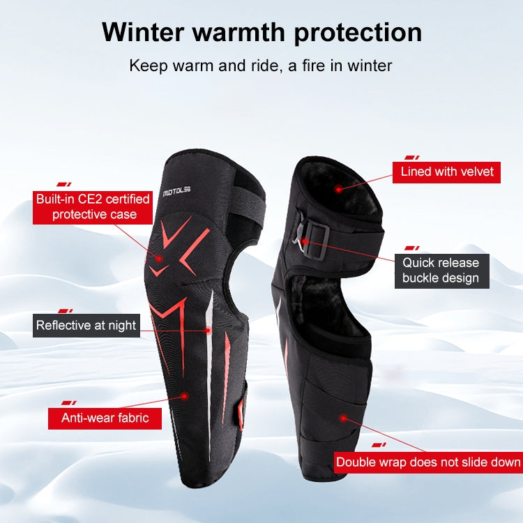 MOTOLSG 2 in 1 Knee Pads Motorcycle Bicycle Riding Warm Fleece Soft Protective Gear with CE Protector