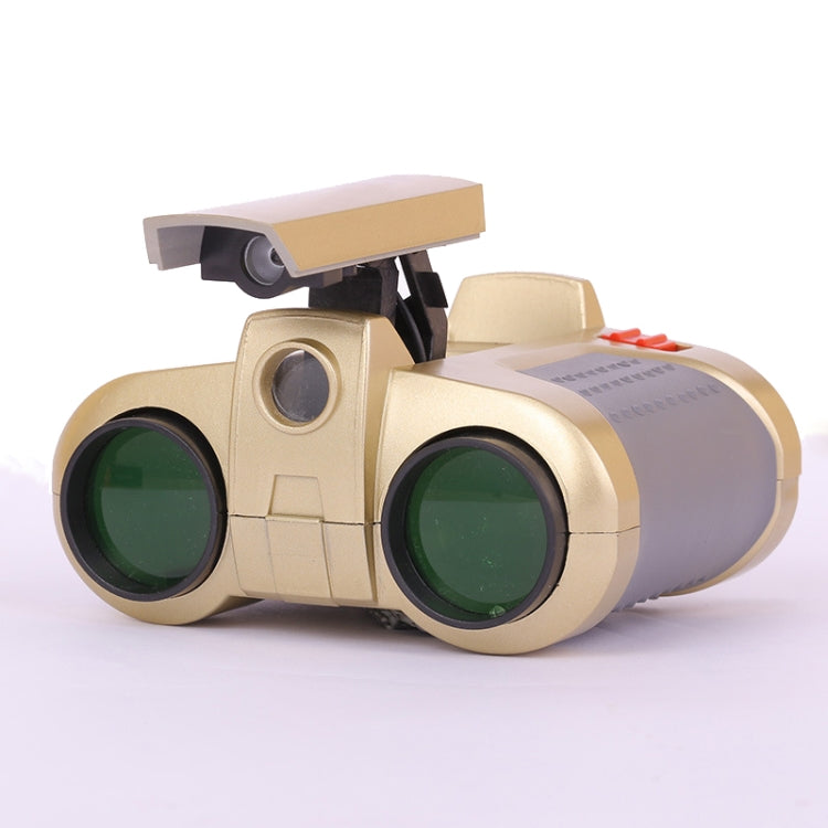 Children Night Vision Device 4X30 Binoculars with Lights Adjustable Focus Telescope, Green Film
