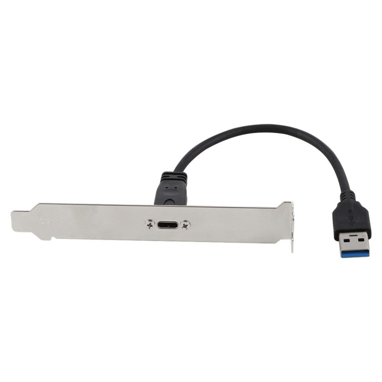 20cm Panel Bracket Header USB-C / Type-C Female to USB 3.0 Male Extension Wire Connector Cord Cable