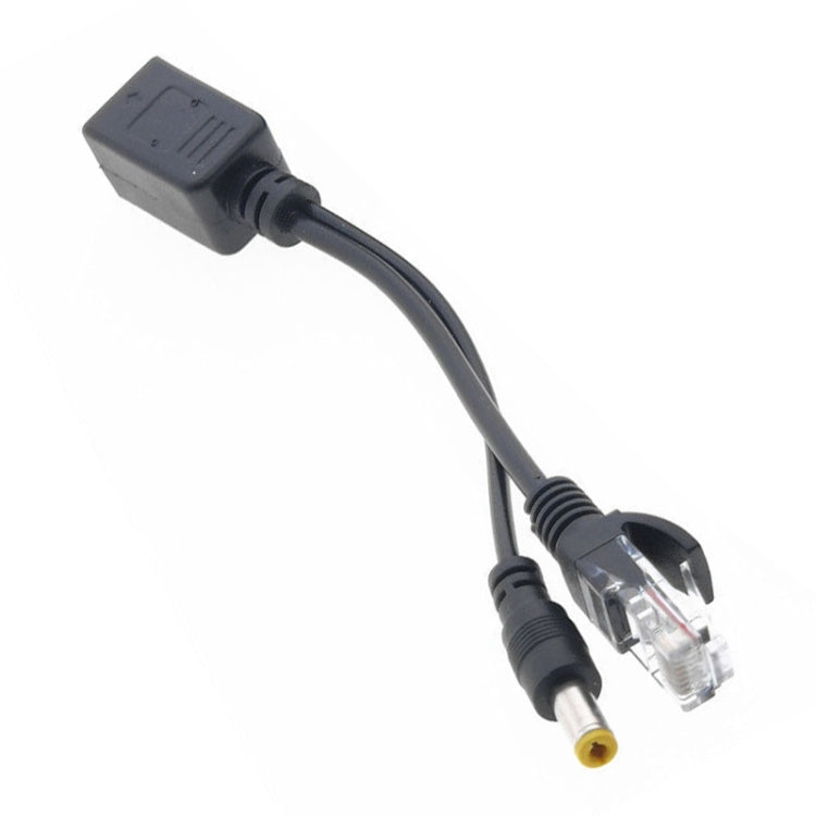 RJ45 POE Injector and Splitter Cable with 2.1x 5.5mm Male DC Jack
