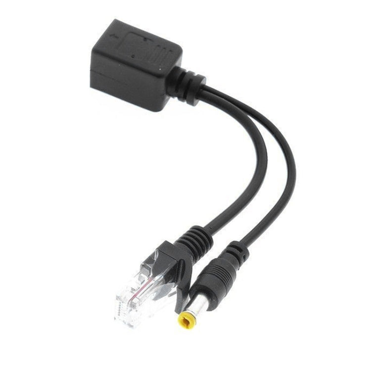 RJ45 POE Injector and Splitter Cable with 2.1x 5.5mm Male DC Jack