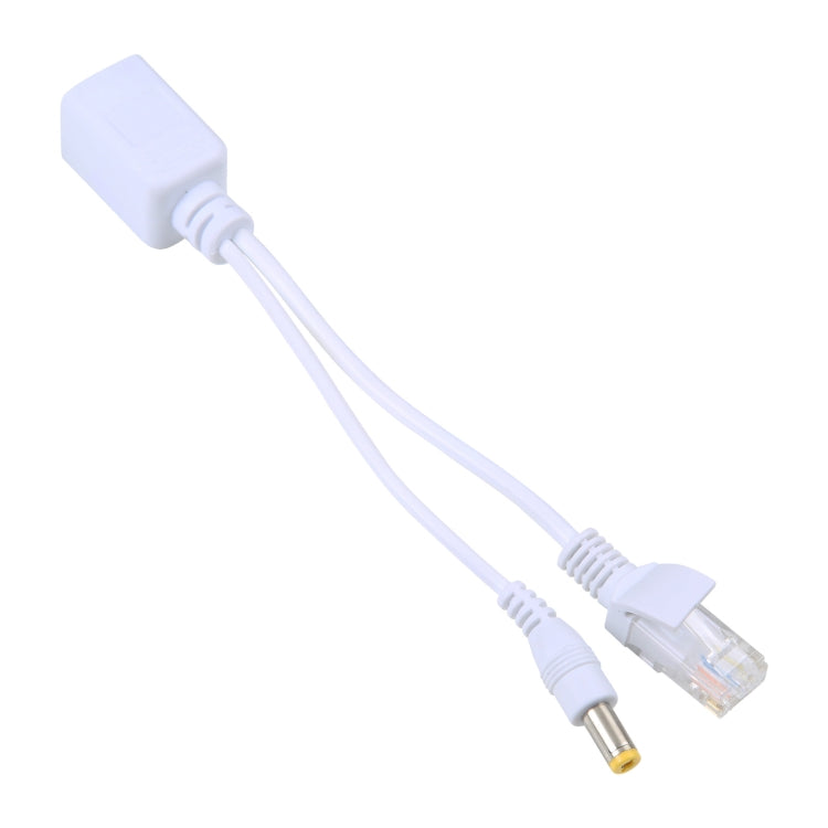 RJ45 POE Injector and Splitter Cable with 2.1x 5.5mm Male DC Jack