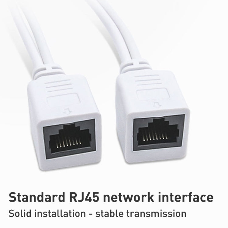 RJ45 POE Injector and Splitter Cable with 2.1x 5.5mm Male DC Jack