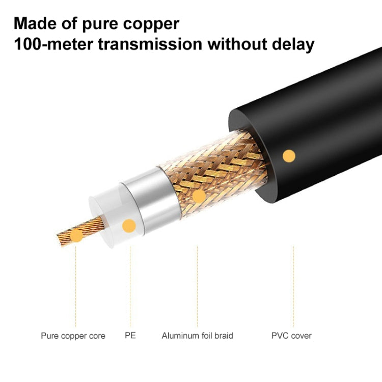 BNC Male To RCA Female Connection Cable Copper HD Video Coaxial Cable Monitoring Cable, Length: 0.35m