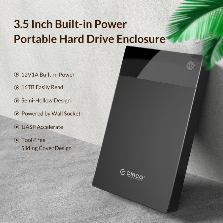 ORICO 3599U3 2.5 / 3.5 inch Portable USB3.0 Hard-Drive Enclosure, US Plug