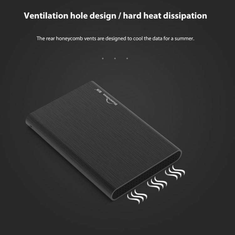 Blueendless U23Q SATA 2.5 inch Micro B Interface HDD Enclosure with USB-C / Type-C to USB-C / Type-C Cable, Support Thickness: 1cm or less