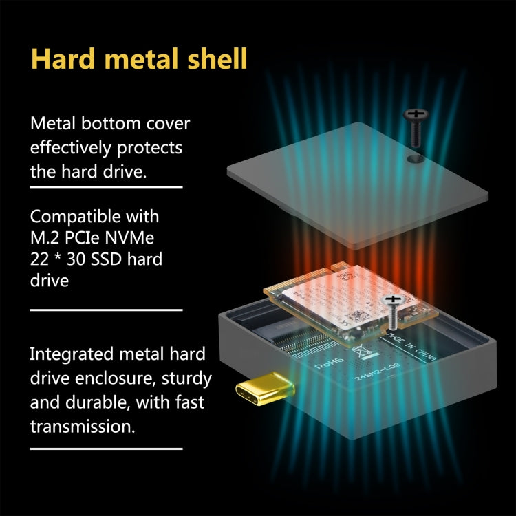 M.2 2230 NVMe External Type-C 10Gbps Hard Drive Enclosure