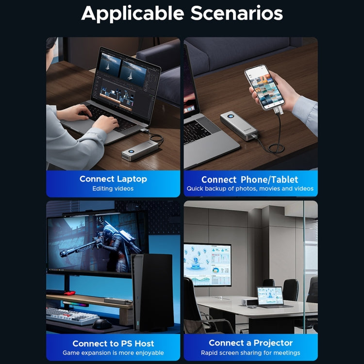 ORICO OUM2-G20-GY-BP 20Gbps M.2 SSD Enclosure with Type-C+USB Cable