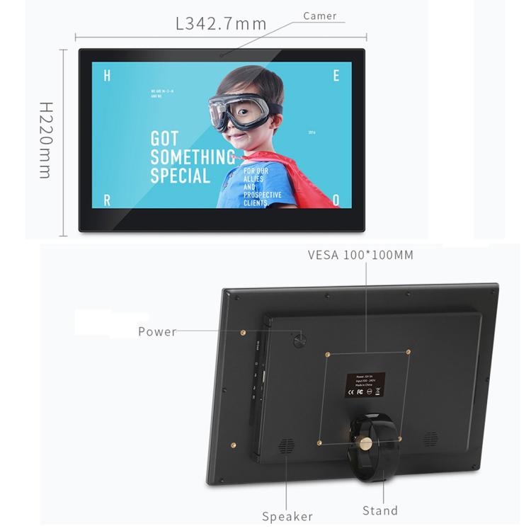 HSD-P538 14 inch IPS Touch Screen All in One PC with Holder, 4GB+32GB, Android 14 RK3576S Octa-core