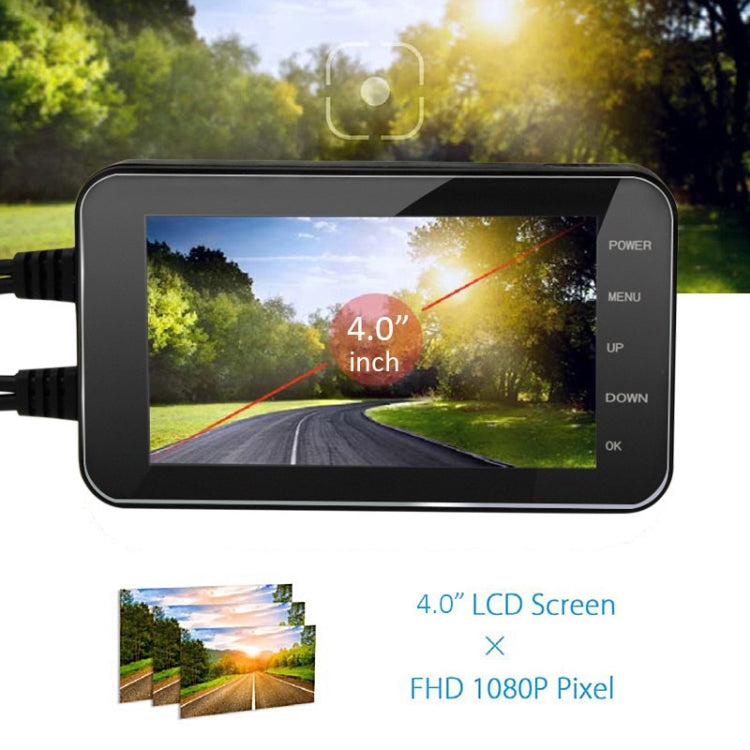 4 inch HD WIFI Dual Lens 1080P Waterproof Motorcycle Driving Recorder