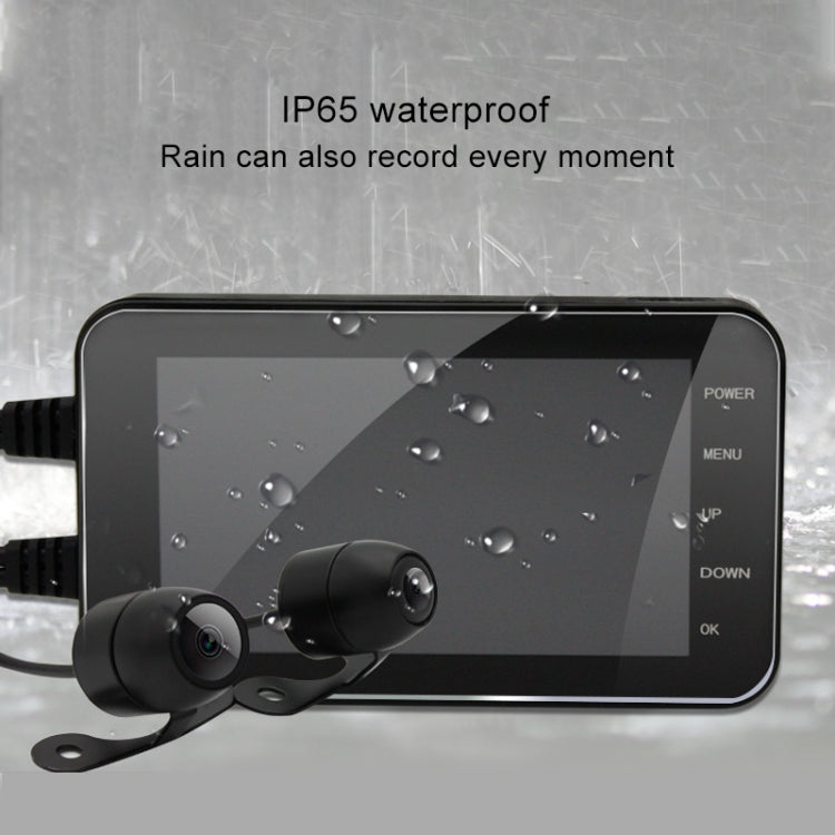 4 inch HD WIFI Dual Lens 1080P Waterproof Motorcycle Driving Recorder