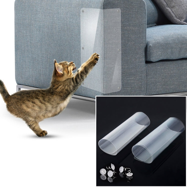 2pcs/pack Cat Scratch Protection PVC Sofa Anti-scratch Stickers , Size: 30x45cm