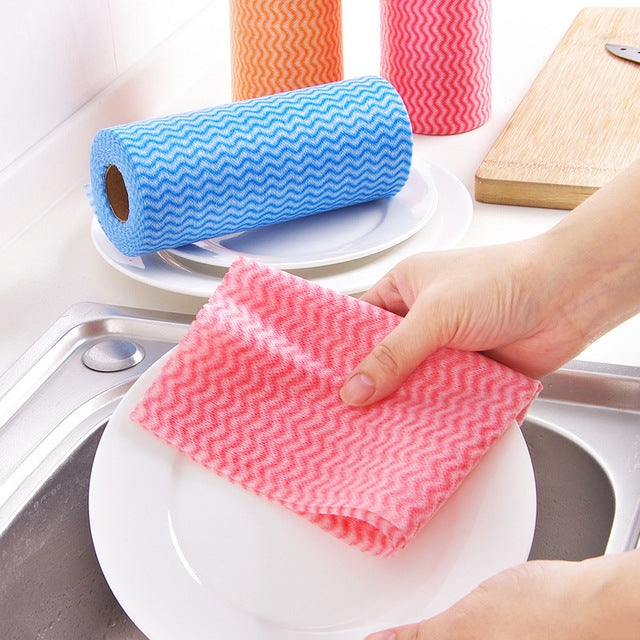 50 Sheets Non-Woven Disposable Washing Towels Dishcloth