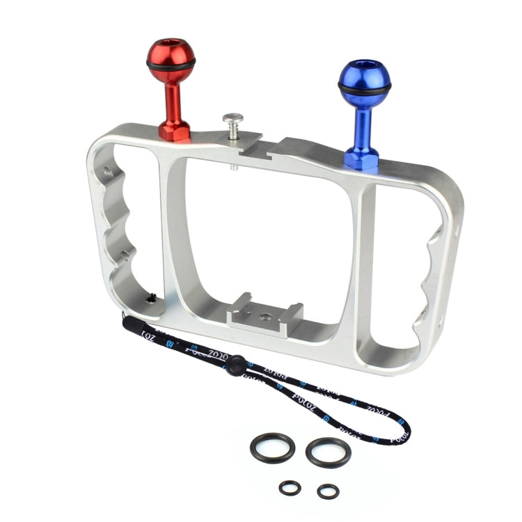 PULUZ Dual Handheld Diving Light Arm CNC Aluminum Mount with Lanyard for GoPro, Insta360, DJI and Other Action Cameras