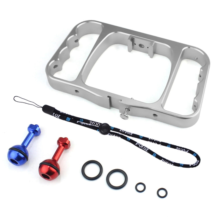 PULUZ Dual Handheld Diving Light Arm CNC Aluminum Mount with Lanyard for GoPro, Insta360, DJI and Other Action Cameras