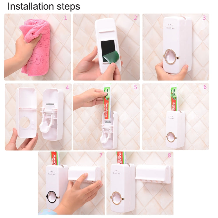 Automatic Toothpaste Dispenser With Toothbrush Holder