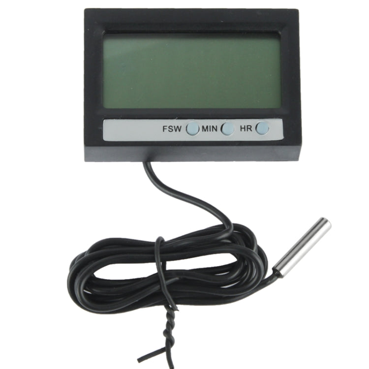 Dual Way (Indoor and Outdoor) LCD Digital Thermometer with Clock Display Function, TM-2