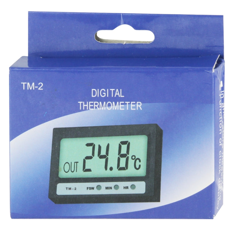 Dual Way (Indoor and Outdoor) LCD Digital Thermometer with Clock Display Function, TM-2