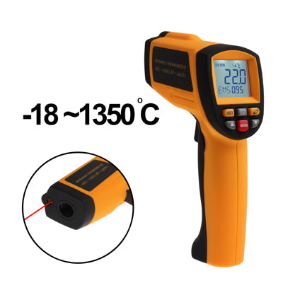 Infrared Thermometer, Temperature Range: -18 - 1350 Degrees Celsius