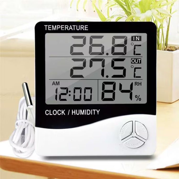 Outdoor / Indoor LCD Digital Electronic Thermometer Hygrometer Alarm Clock