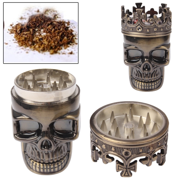 Skull King Style Zinc Alloy Double Layers Herb Tobacco Cigarette Grinder