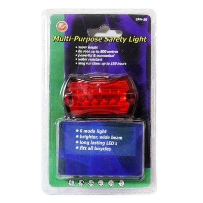 5 LED 7 Mode Bike Bicycle Rear Tail Safety Flash Light Lamp