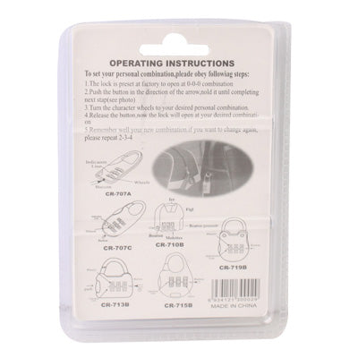 3 Digits Portable Mini Combination Lock / Tool Knife