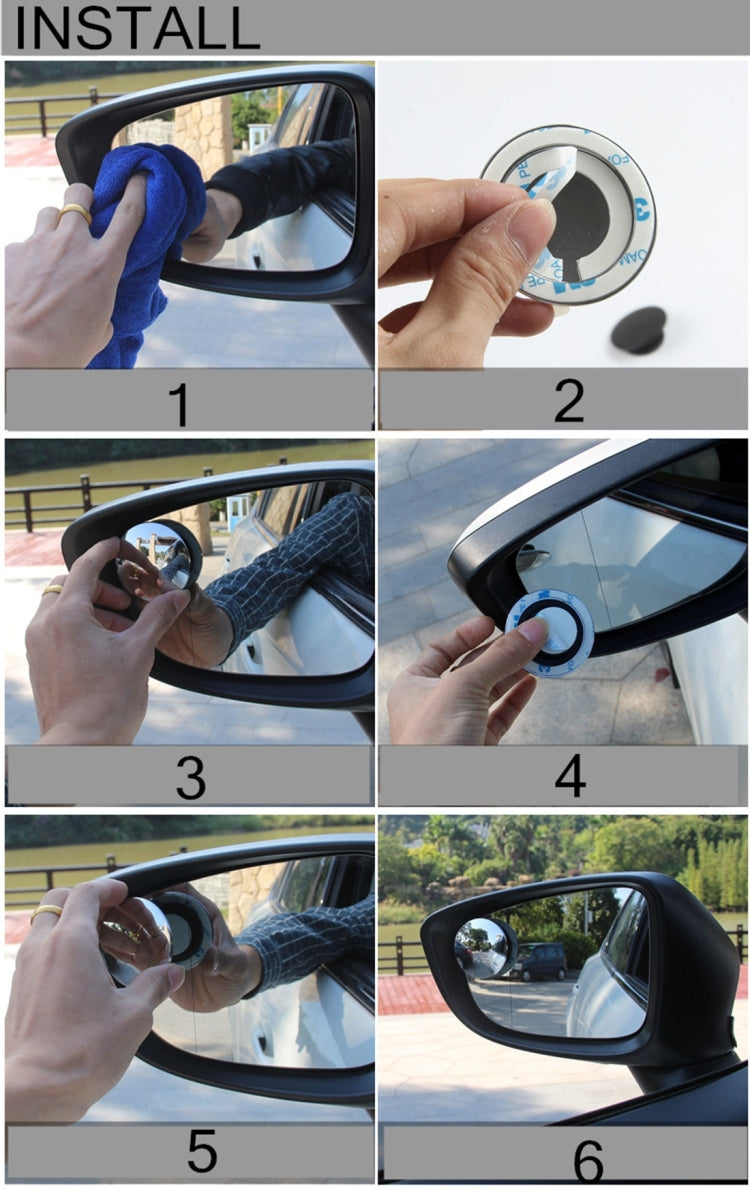 3R-033 Car Blind Spot Rear View Wide Angle Mirror, Diameter: 9.5cm