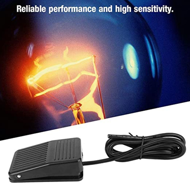 TFS-01 AC 250V 10A Anti-slip Plastic Case Foot Control Pedal Switch, Cable Length: 1m