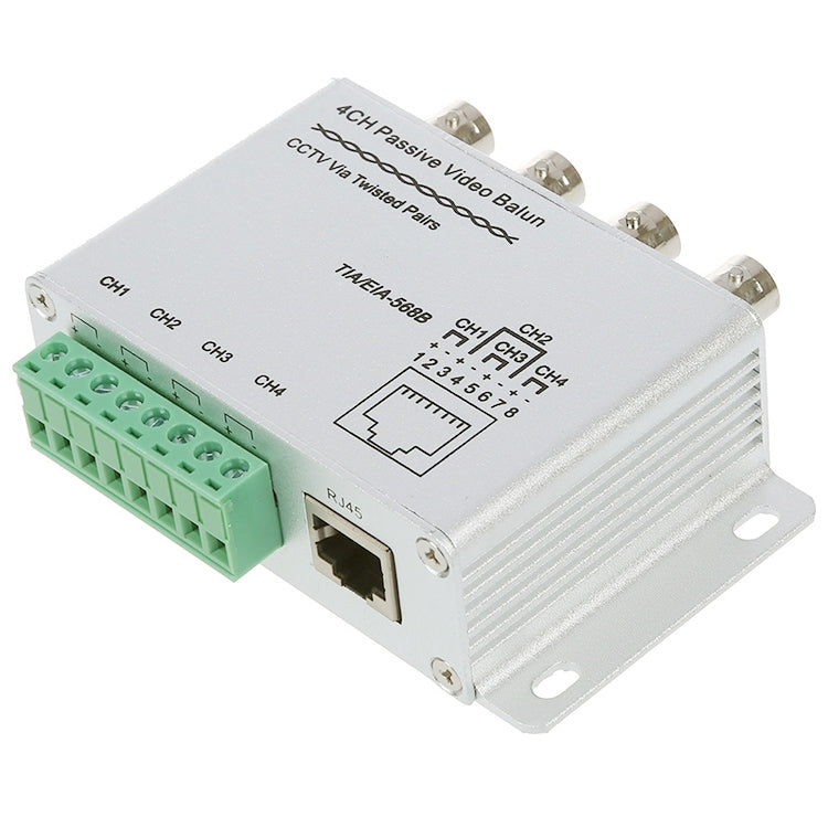 UTP 4 Channel Passive Video Balun Transceiver