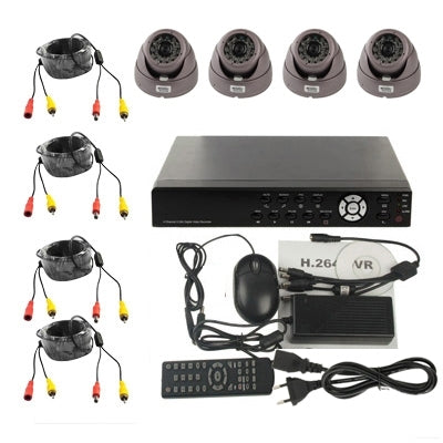 4-CH Embedded Digital Video Recorder Kit (6mm Lens, IR Distance: 25m, H.264 (8204EV+622A)