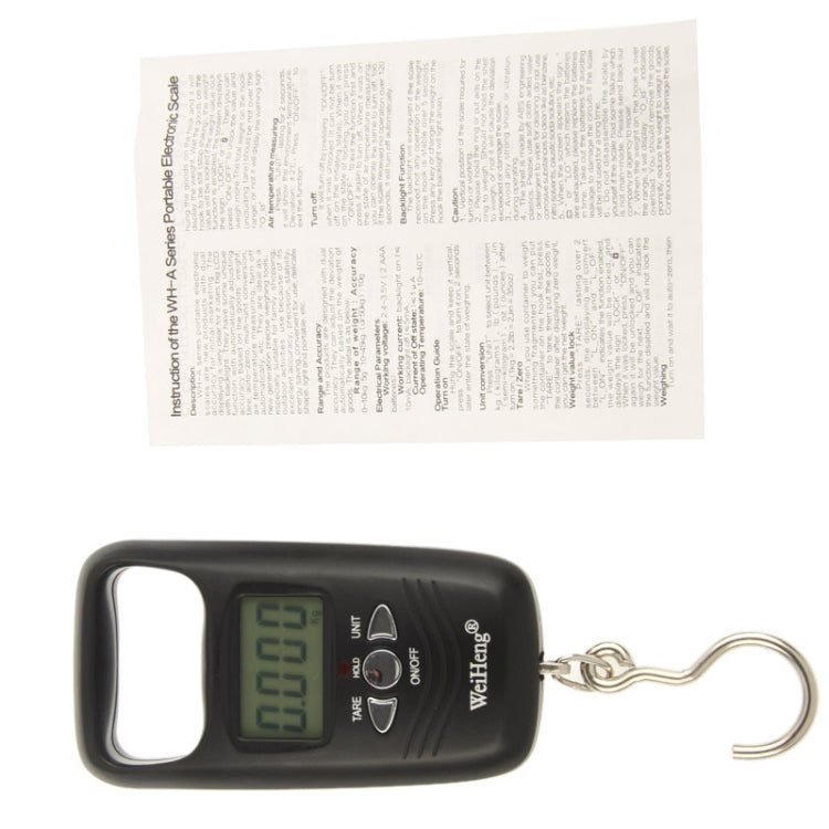 50kg x 10g LCD Electronic Travel Luggage Hook Weight Scale (WH-A17)