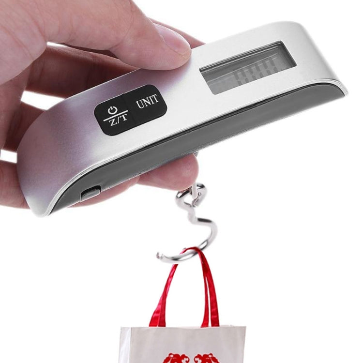 50kg x 50g Portable LCD Digital Hanging Travel Luggage Scale with Indoor Thermometer