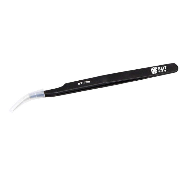 BEST BST-729 202 Stainless Steel Anti-static Curved Tip Tweezers