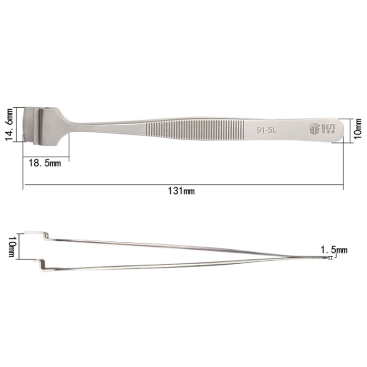 BEST BST-91-5L SA Professional Stainless Steel Wafer Tweezers for Silicon Wafer