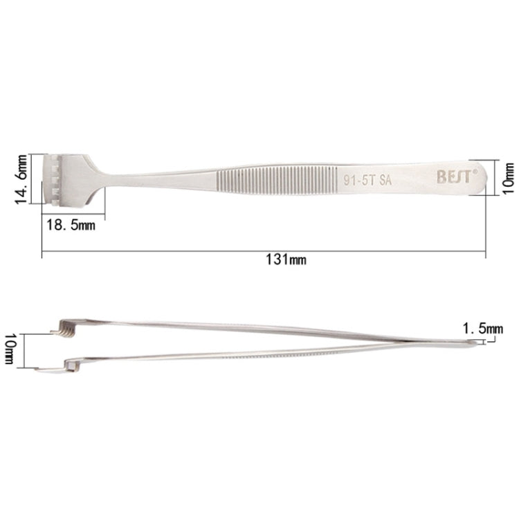 BEST BST-91-5T SA Professional Stainless Steel Wafer Tweezers for Silicon Wafer