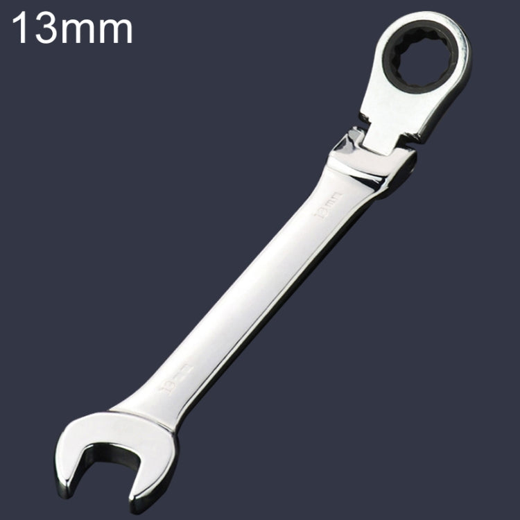 13mm Dual-use Opening Plum Ratcheting Angled Wrench , Length: 17.8cm